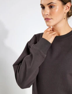 Millie Sweater - Coal Grey -Outlet Elevate Activewear Store Lilybod Millie Classic Fleece Crew LT67 CLG Coal Grey 0015