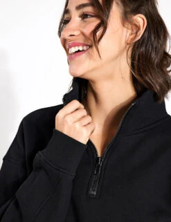 Rihanna Sweat - Black 6 Rihanna Sweat - Black -Outlet Elevate Activewear Store Lilybod RIHANNA 1 4 ZIP UP SWEAT LT77 JB Black 0032