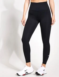 Nike One High-Rise Leggings - Black/White -Outlet Elevate Activewear Store NIKE one leggings dm7278 010 black white 0006