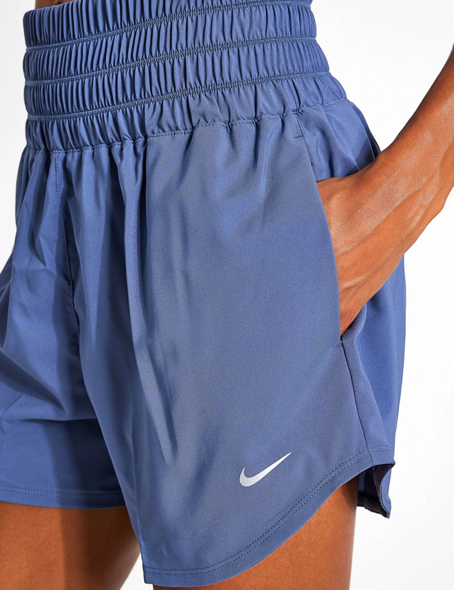 Nike One Ultra High 3" Brief-Lined Shorts - Diffused Blue/Reflective Silver 4 Nike One Ultra High 3" Brief-Lined Shorts - Diffused Blue/Reflective Silver - Image 4