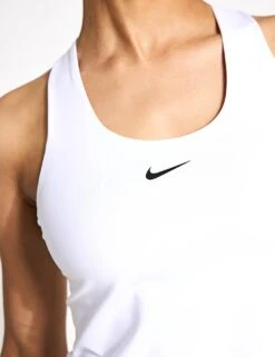 Nike Swoosh Padded Sports Bra Tank - White/Stone Mauve/Black -Outlet Elevate Activewear Store NIKE swoosh bra tank white mauve black dv9897 100 DV9897 100 S 0029