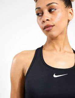 Nike Swoosh Medium Support Bra - Black/White -Outlet Elevate Activewear Store NIKE swoosh medium support bra black white dx6821 010 DX6821 010S 0048