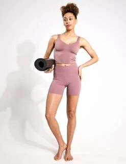 Nike Zenvy High Waisted 5" Biker Shorts - Smokey Mauve/Black -Outlet Elevate Activewear Store NIKE zenvy hw 5in biker shorts mauve black fn3156 208 FN3156 208S 0549