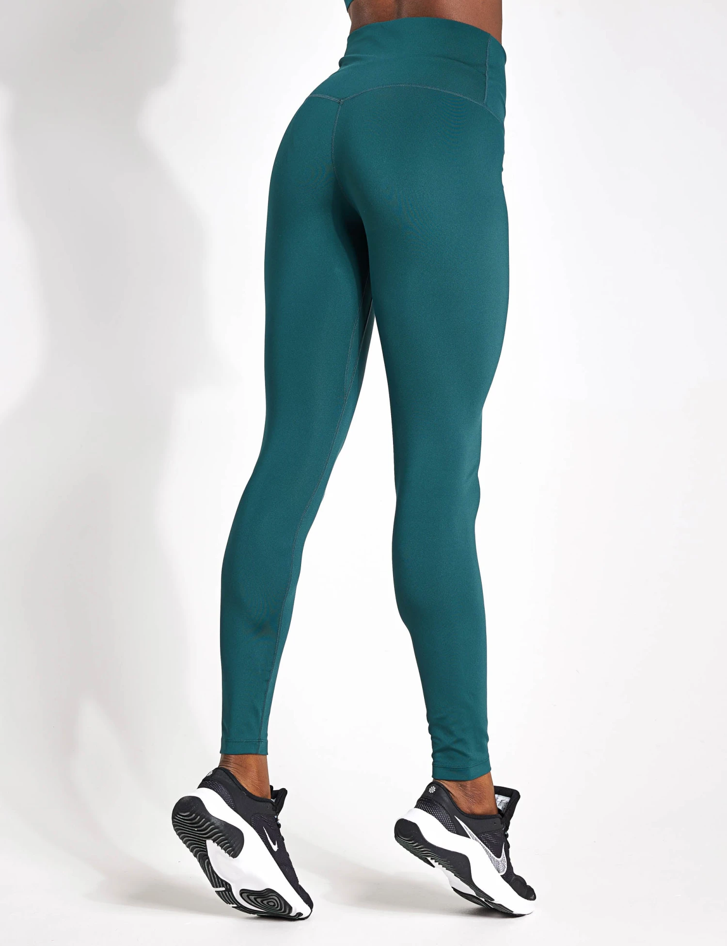 Nike One Leggings - Deep Jungle/White 2 Nike One Leggings - Deep Jungle/White - Image 2