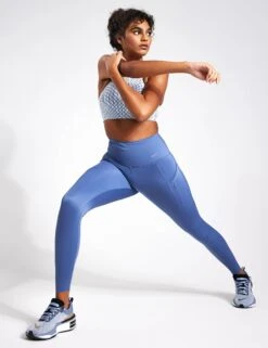 Nike Go High Waisted Leggings - Diffused Blue/Black -Outlet Elevate Activewear Store Nike Swoosh Phoenix Sports Bra dv9994 423 Blue 0021