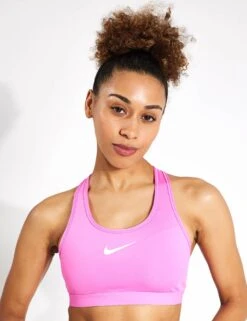 Nike Swoosh High Support Bra - Playful Pink/White