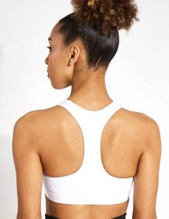 Nike Swoosh Medium Support Bra - White/Stone Mauve/Black -Outlet Elevate Activewear Store Nike nike swoosh medium support bra white stone DX6821 100 0003