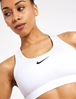 Nike Swoosh Medium Support Bra - White/Stone Mauve/Black -Outlet Elevate Activewear Store Nike nike swoosh medium support bra white stone DX6821 100 0004