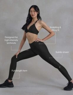 High Waisted Airlift Leggings - Black 7 High Waisted Airlift Leggings - Black -Outlet Elevate Activewear Store PDPImage 1