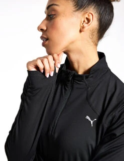 Puma Run Cloudspun Quarter Zip Pullover - Black -Outlet Elevate Activewear Store PUMA run cloudspun quarter zip pullover black 52496301 PUMA Black S 0032