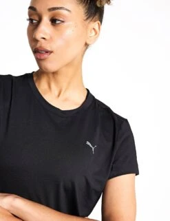 Puma Studio Sheer Fashion Tee - Black -Outlet Elevate Activewear Store PUMA studio sheer fashion tee black 52483901 PUMA Black S 0026