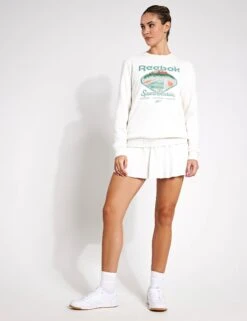 Reebok Court Sport French Terry Crew - Chalk -Outlet Elevate Activewear Store Reebok Court Sport French Terry Crew Chalk 100075474 Chalk 0003