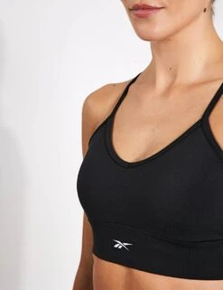 Reebok Workout Ready Sports Bra - Night Black -Outlet Elevate Activewear Store Reebok ID TRAIN TRI BACK BRA 100005161 NGHBLK 0032