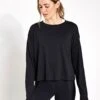 Sweaty Betty Essential Crop Long Sleeve T-Shirt - Black