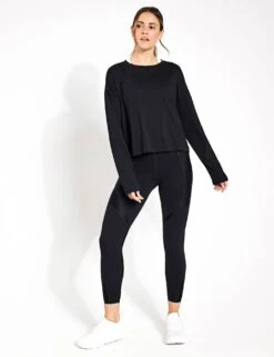 Sweaty Betty Essential Crop Long Sleeve T-Shirt - Black 7 Sweaty Betty Essential Crop Long Sleeve T-Shirt - Black -Outlet Elevate Activewear Store Sweaty Betty Essential Crop Long Sleeve T Shirt Black SB9689 001 S 0002