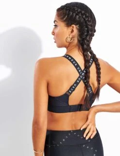 Under Armour Infinity High Sports Bra - Black -Outlet Elevate Activewear Store Under Armour UA Infinity High Bra 1351994 001 Black Black White 0028