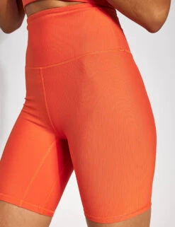 Varley Let's Move Rib Short 7 - Orange Rust -Outlet Elevate Activewear Store VARLEY LET S MOVE RIB SHORT 7 VAR01354 Orange Rust 0008