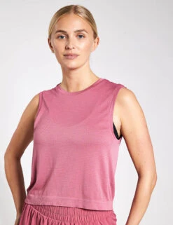 Varley Page Seamless Crop Tank - Rose Wine