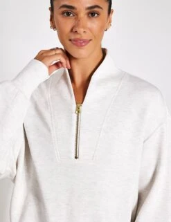 Varley Davidson Sweat - Ivory Marl -Outlet Elevate Activewear Store Varley Davidson Sweat VAR01080 Ivory Marl 0020