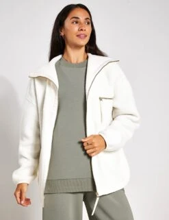 Varley Donley Fleece Jacket - Egret -Outlet Elevate Activewear Store Varley Donley Fleece Jacket VAR01601 Egret 0008