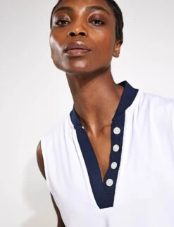 Varley Shelby Performance Tank - White/Blue Nights 6 Varley Shelby Performance Tank - White/Blue Nights -Outlet Elevate Activewear Store Varley Shelby performance tank VAR02009 WHI White blue nights 0027