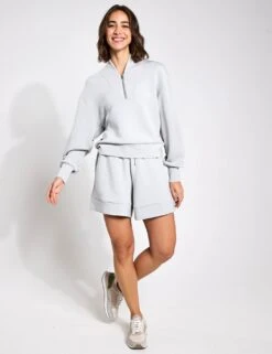 Varley Alder High Waisted Short 5" - Mirage Grey -Outlet Elevate Activewear Store Varley Sweats Alder High Waisted Short 5 Mirage Grey 0001
