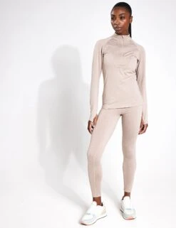 Varley Always Warm Base Layer - Taupe Marl -Outlet Elevate Activewear Store Varley always warm base layer VAR01676 TAUPE taupe marl 0002