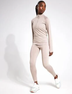 Varley Always Warm Base Layer Legging - Taupe Marl -Outlet Elevate Activewear Store Varley always warm base layer legging VAR01677 Taupe marl 0022