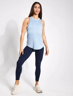 Varley Dacey Longline Tank - Ashley Blue -Outlet Elevate Activewear Store Varley dacey longline tank VAR01778 BLU 0014