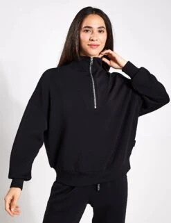 Varley Hawley Half Zip Sweat - Black