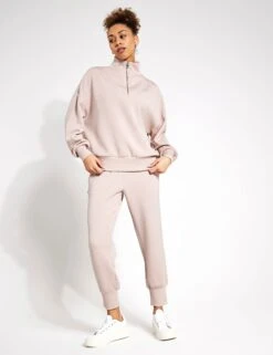 Varley Hawley Half-Zip Sweat - Mushroom -Outlet Elevate Activewear Store Varley hawley half zip sweat VAR01461 MUSHR mushroom 0015