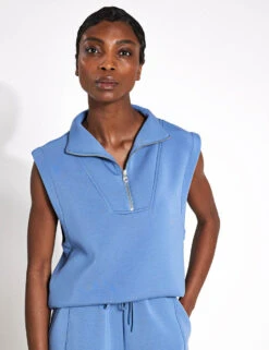 Varley Magnolia Half-Zip Tank - Coronet Blue