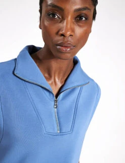 Varley Magnolia Half-Zip Tank - Coronet Blue -Outlet Elevate Activewear Store Varley magnolia half zip tank coronet blue VAR01756 BLUS 0043