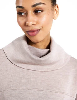 Varley Priya Longline Sweat - Taupe Marl -Outlet Elevate Activewear Store Varley priya longline sweat VAR01708 TAUPE taupe marl 0027