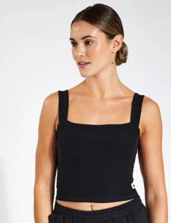Vuori Elevation Square Neck Tank - Black Heather -Outlet Elevate Activewear Store Vuori Elevation Square Neck Tank VW1080 HBK Black Heather 0003