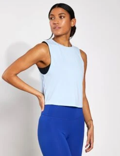 Crop It Tank - Lighter Sky Blue -Outlet Elevate Activewear Store YMO Crop It Tank YMOOP09 LIGHTER SKY BLUE 0009