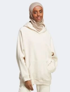 ADIDAS ALL SZN Fleece Boyfriend Hoodie - Ecru Tint Melange