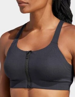 ADIDAS TLRD Impact Luxe High-Support Zip Bra - Black -Outlet Elevate Activewear Store adidas tlrd impact luxe high support zip bra black 1 il2911 5