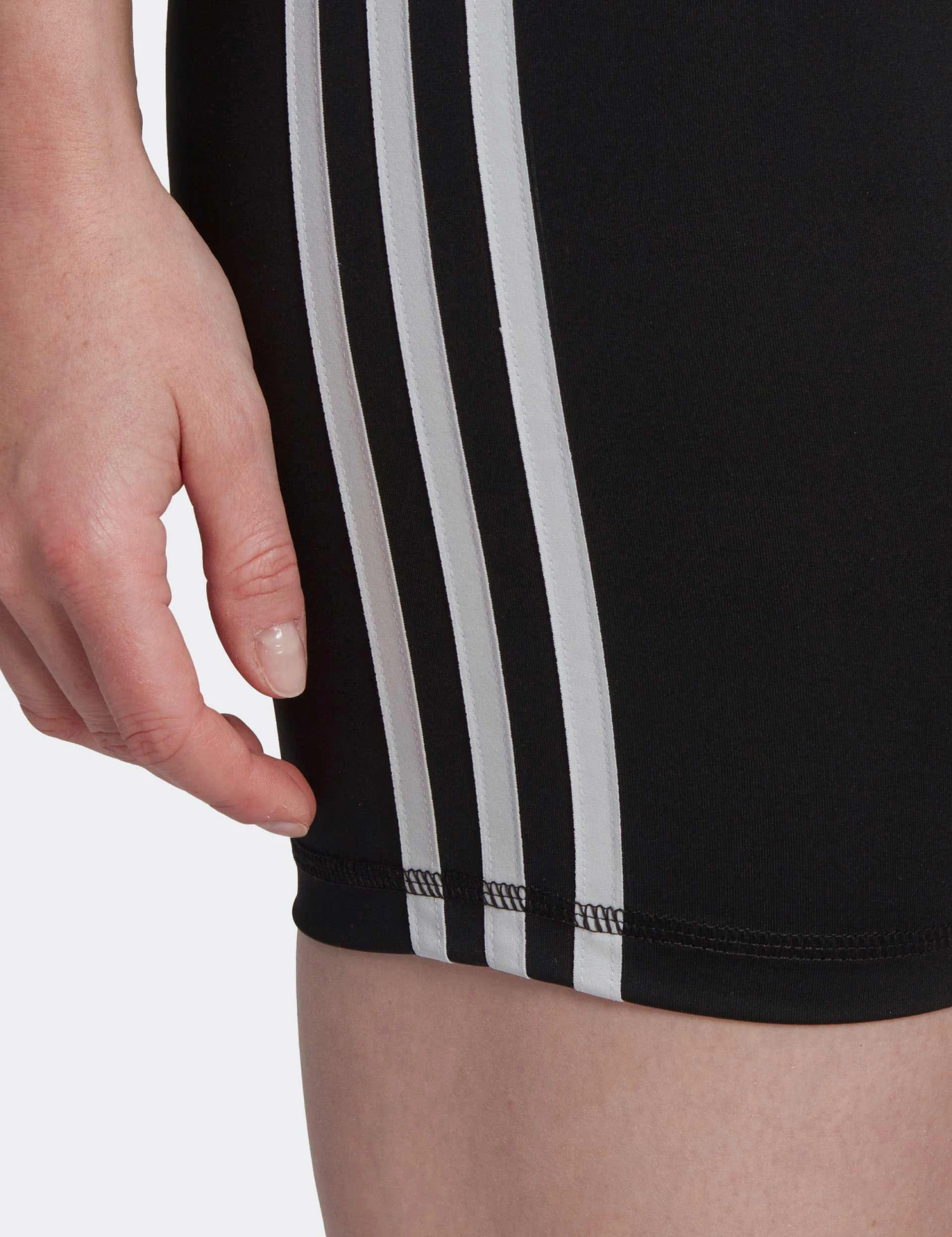 ADIDAS Training Essentials 3-Stripes High Waisted Short Leggings - Black 4 ADIDAS Training Essentials 3-Stripes High Waisted Short Leggings - Black - Image 4