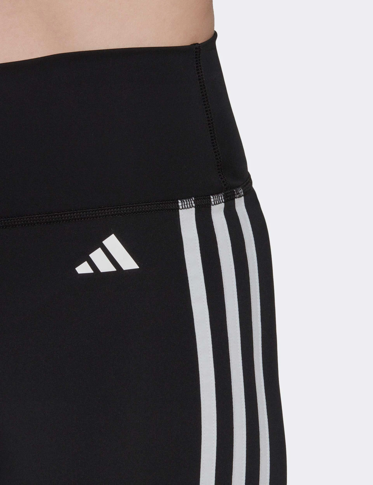 ADIDAS Training Essentials 3-Stripes High Waisted Short Leggings - Black 3 ADIDAS Training Essentials 3-Stripes High Waisted Short Leggings - Black - Image 3