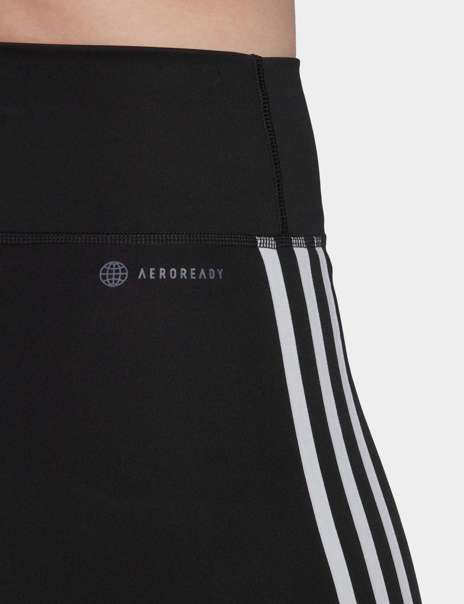 ADIDAS Training Essentials 3-Stripes High Waisted Short Leggings - Black 5 ADIDAS Training Essentials 3-Stripes High Waisted Short Leggings - Black - Image 5