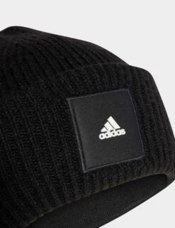 ADIDAS Wide Cuff Beanie - Black -Outlet Elevate Activewear Store adidas wide cuff beanie black ib2650 3