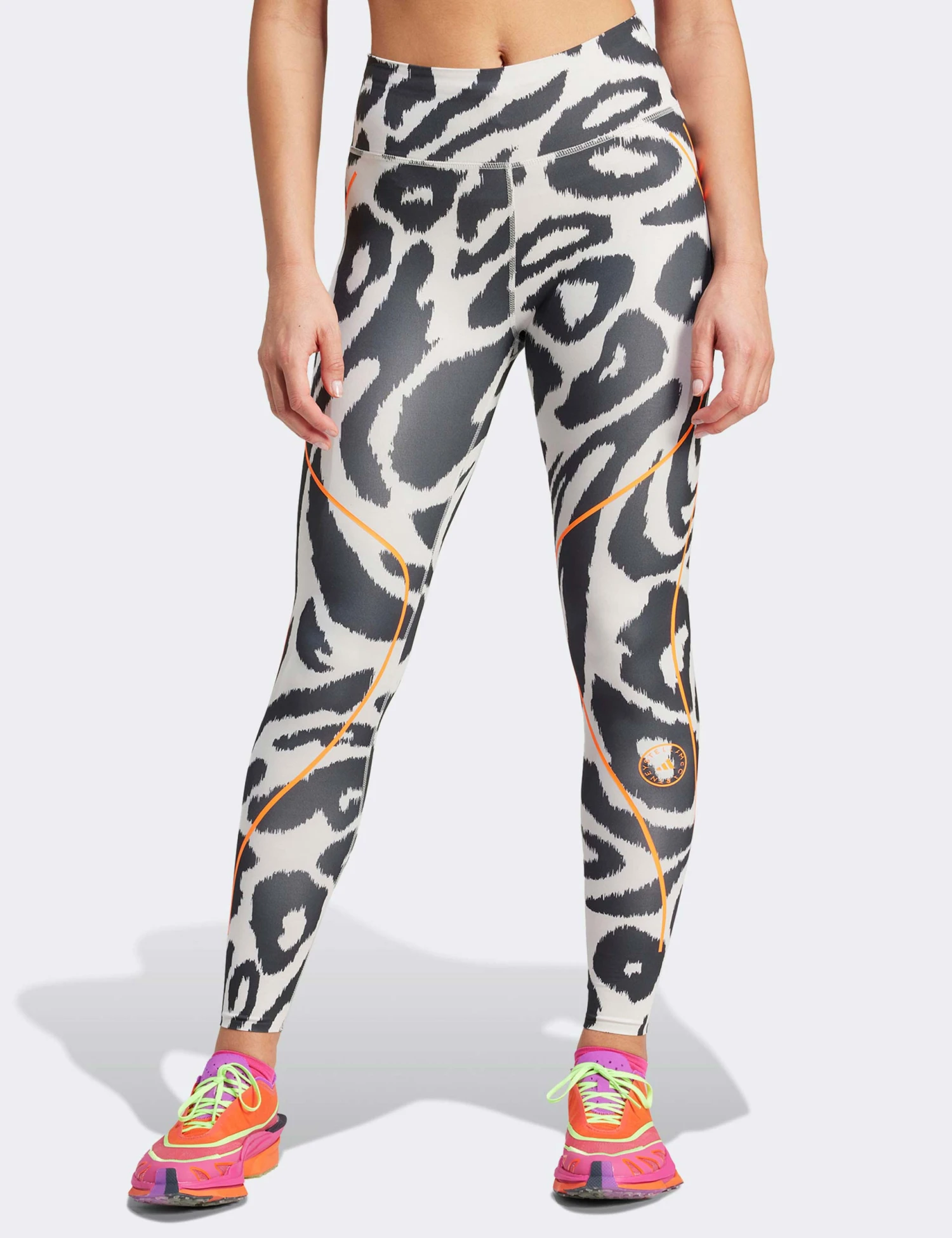 TruePace Long Running Leggings - Chalk Pearl/Black 1 TruePace Long Running Leggings - Chalk Pearl/Black