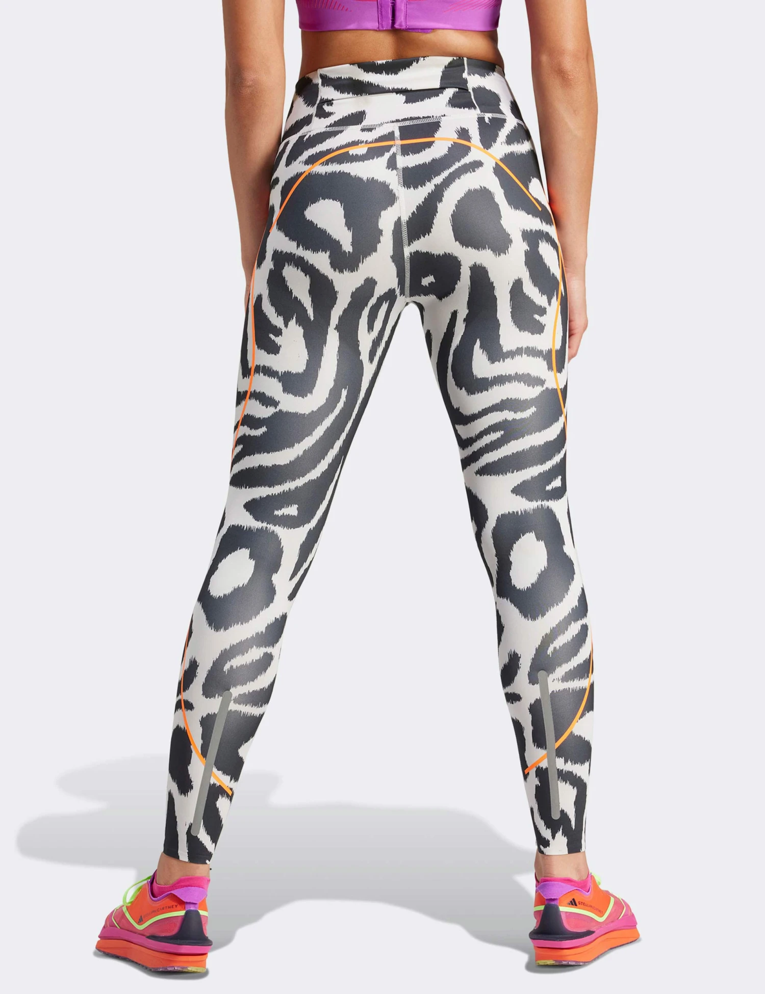 TruePace Long Running Leggings - Chalk Pearl/Black 2 TruePace Long Running Leggings - Chalk Pearl/Black - Image 2