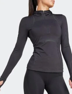 TruePace Long Sleeve Running Tee - Black -Outlet Elevate Activewear Store adidas x stella mccartney truepace long sleeve running tee black it9049 7