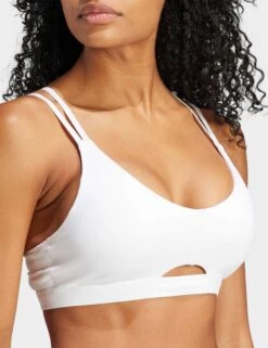 ADIDAS Yoga Studio Luxe Light-Support Bra - White -Outlet Elevate Activewear Store adidas yoga studio luxe light support bra white ij5762 3