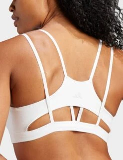 ADIDAS Yoga Studio Luxe Light-Support Bra - White -Outlet Elevate Activewear Store adidas yoga studio luxe light support bra white ij5762 4