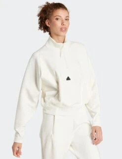 ADIDAS Z.N.E. Quarter-Zip Track Jacket - Off White