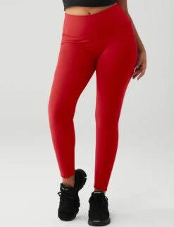 7/8 High Waisted Airbrush Legging - Classic Red 12 7/8 High Waisted Airbrush Legging - Classic Red -Outlet Elevate Activewear Store alo yoga 7 8 hw airbrush legging classic red W5604R 4
