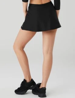 Airlift Timeless Mini Skort - Black -Outlet Elevate Activewear Store alo yoga airlift timeless mini skirt black W6303R 7